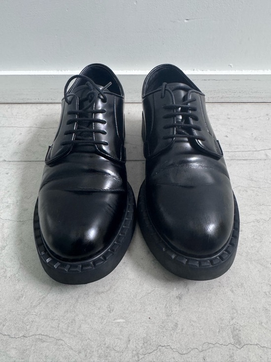 Prada Shoes - Prada Black Leather Derby Shoes size 36.5 with box